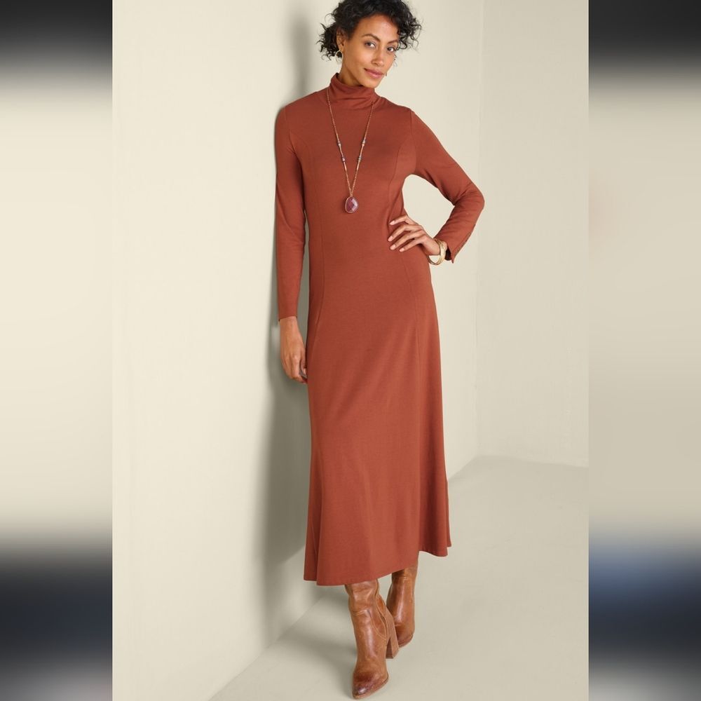Soft Surroundings Jackie Modal Cotton Jersey Knit Maxi Midi Ankle Dress M Medium